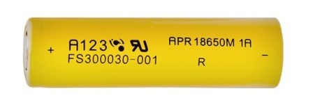 АКБ для вейпа 18650 "желтый банан" A123 SYSTEMS 55A