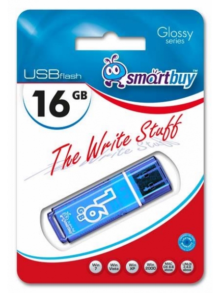 флешка USB SmartBuy Glossy series 16Gb
