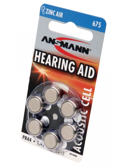 батарейки для слуховых аппаратов Ansmann ZA675/PR44-6BL