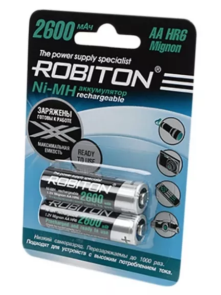 аккумулятор Robiton 2600 mAh R6/AA RTU-2BL