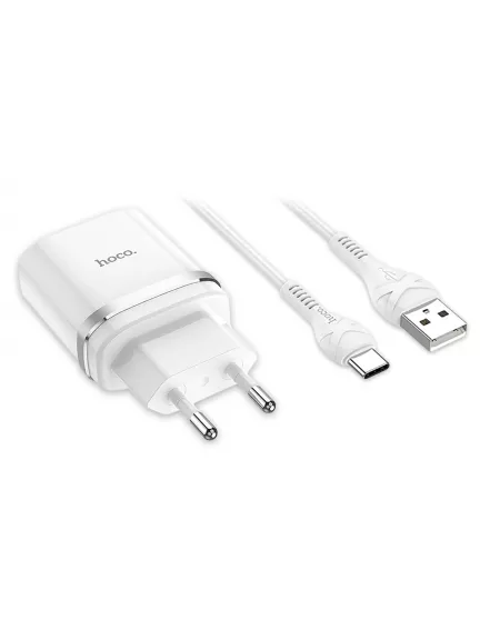 зарядное устройство с быстрой зарядкой Hoco C12Q Smart QC3.0 charger + Type-C cable