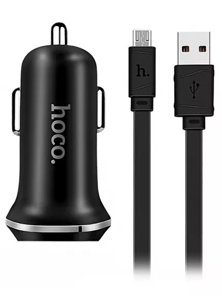 автомобильное зарядное устройство Hoco Z1 2USB 2.1A + micro cable