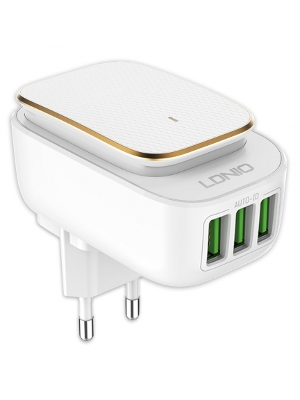 зарядное устройство с ночником LDNIO A3305 Touch LED lamp and 3 USB charger
