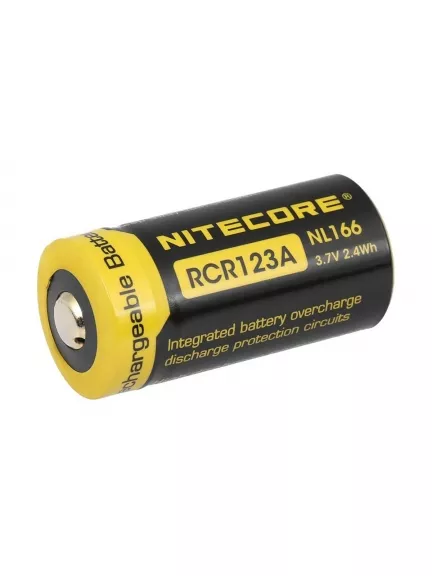 литиевый аккумулятор NiteCore NL166 RCR123/16340 Li-ion 3.7v 650mAh с защитой