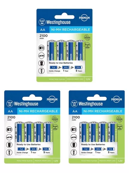 аккумуляторы Westinghouse 2100 mAh  R6/AA 12шт.