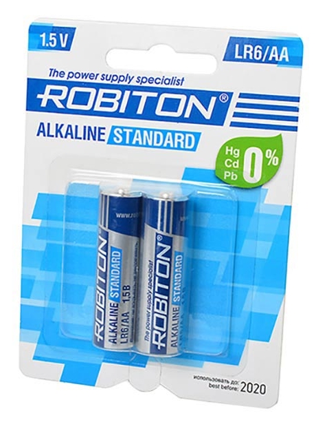 батарейки (2 шт.) Robiton STANDARD LR6/AA-BL2 