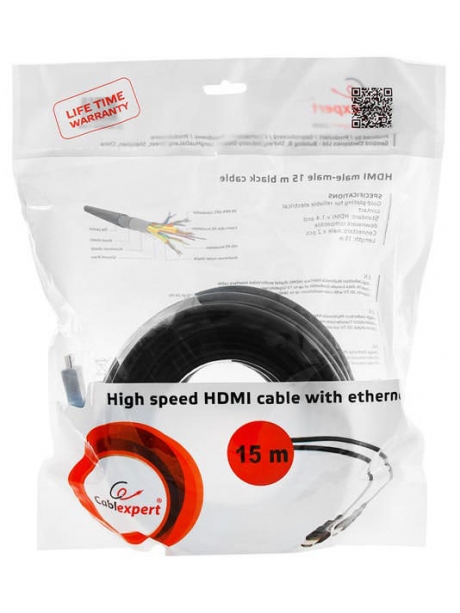 HDMI кабель Cablexpert HDMI>HDMI 15м, v1.4 black