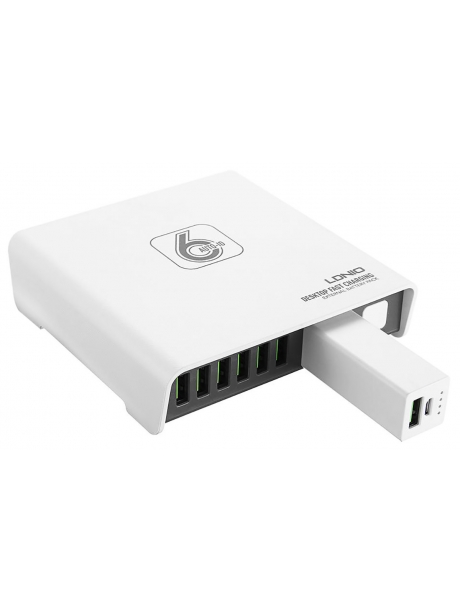 USB зарядное устройство с Power Bank LDNIO A6802 6USB/8А with Mobile Power bank 2600mAh white