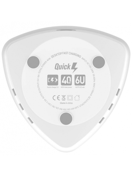 настольное зарядное устройство LDNIO A6801 Desktop 6 USB 40W QC3.0 white