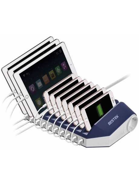 зарядная станция для смартфонов на 10 портов Bestek Charger Station MRU110E blue/white