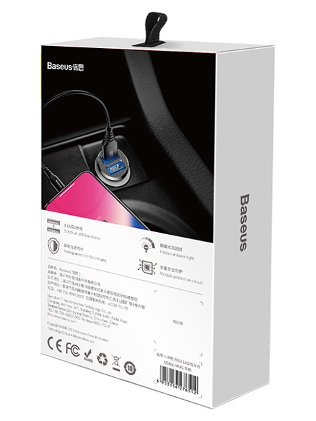 автомобильное зарядное устройство Baseus Grain black