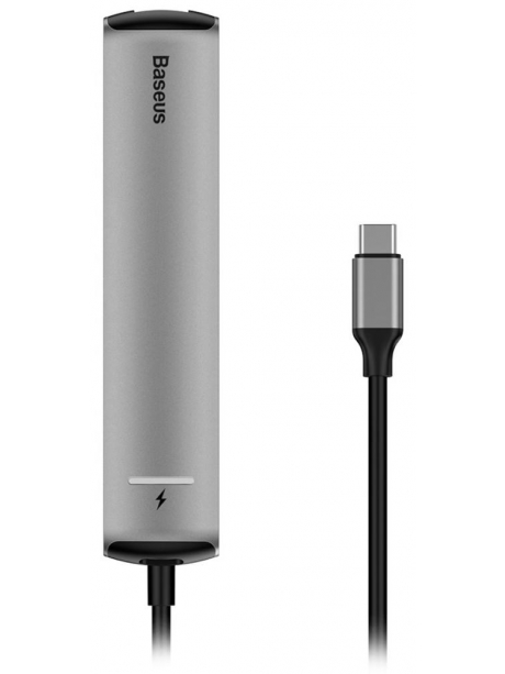 многопортовый адаптер для ноутбука Baseus Six-in-one smart HUB docstation grey