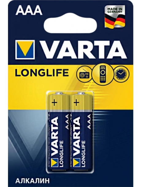 батарейки (2 шт.) Varta LR03/AAA LONGLIFE-2BL 