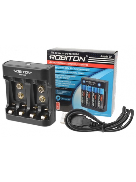 зарядное устройство для АА/ААА и 9v аккумуляторов Robiton Smart4 9V 
