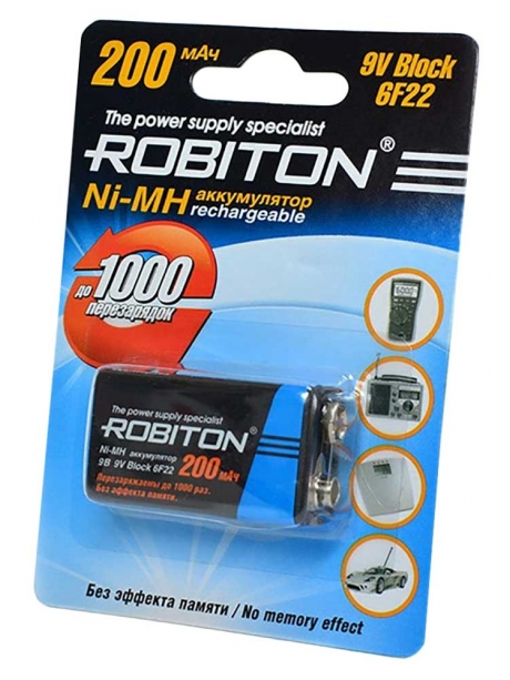 аккумулятор Robiton 200 mAh 6F22/Крона-SR1 