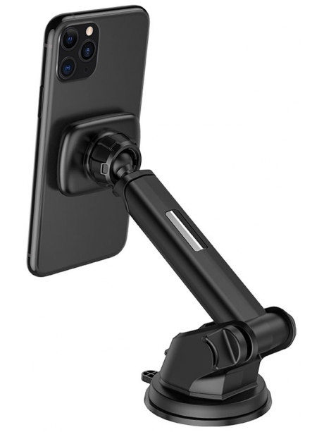 держатель на присоске со штангой Hoco CA67 Sagittarius series stretch magnetic car holder black