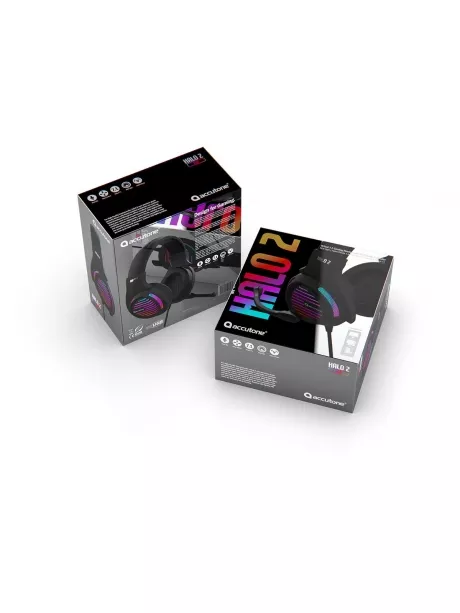 игровая гарнитура 7.1 с подсветкой и вибрацией Accutone Halo 2 USB black