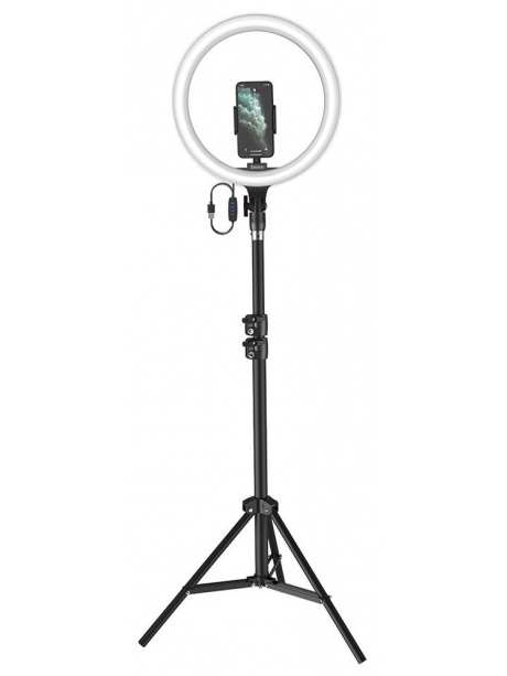 напольная кольцевая светодиодная лампа на штативе Baseus Live Stream Holder-floor Stand (12-inch Light Ring) black