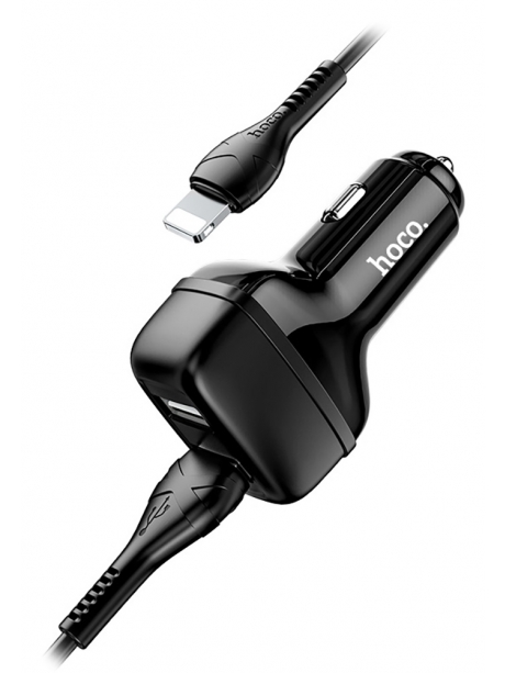 автомобильное зарядное устройство Hoco Z36 Leader 2USB 2.4A + lightning cable black