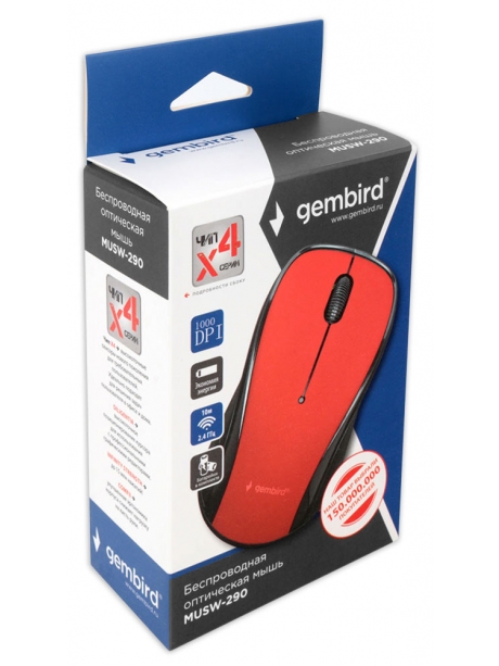 беспроводная мышь Gembird MUSW-290 красный