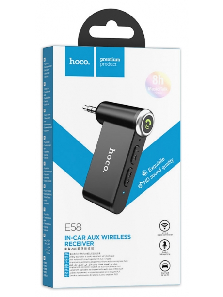 bluetooth AUX аудиоадаптер Hoco E58 Magic music car AUX BT receiver black