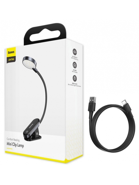 мини светильник на прищепке Baseus Comfort Reading Mini Clip Lamp dark gray