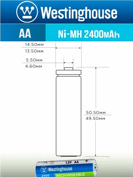 аккумулятор Westinghouse 2400 mAh  R6/AA  Max-BP4 
