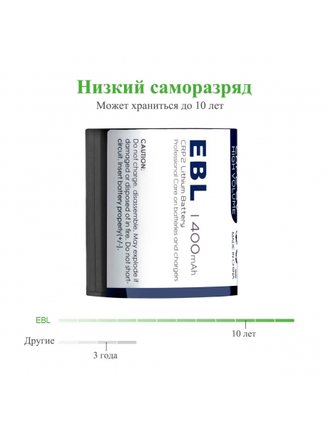 литиевая батарейка для вспышки EBL CR-P2 