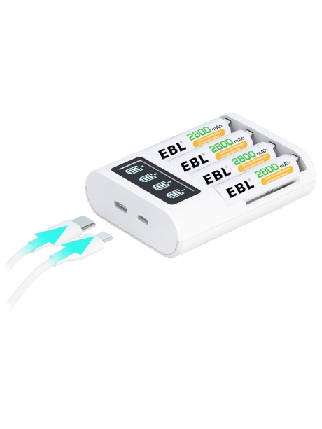 зарядное устройство для аккумуляторов EBL TB-6409 белый