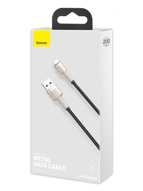 кабель передачи данных Baseus Cafule Series Metal Data Cable USB to IP 2.4A 2m black