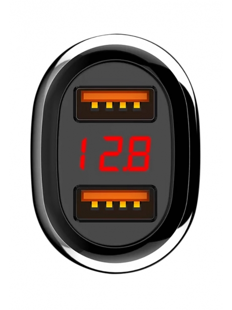 автомобильное зарядное устройство LDNIO АЗУ C2 2USB QC3.0  Fast Charger LED Display + micro cable black