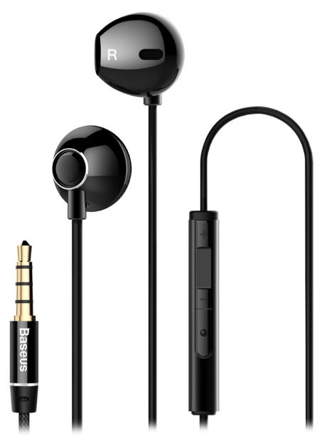 проводные наушники с микрофоном Baseus Encok H06 lateral in-ear Wired Earphone black
