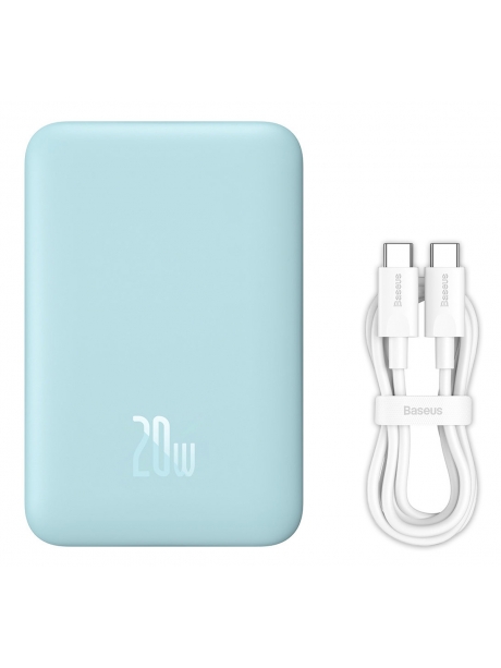внешний аккумулятор c магнитной зарядкой iPhone Baseus Magnetic Mini Wireless Fast Charge Power Bank 10000mAh 20W blue