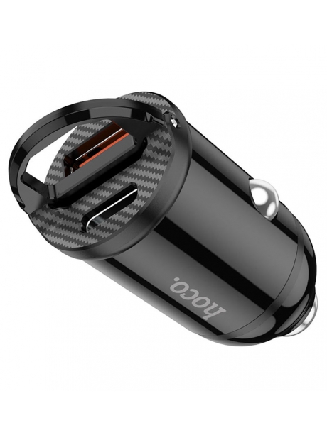 автомобильная зарядка для телефона Hoco NZ2 Link PD30W+QC3.0 car charger black