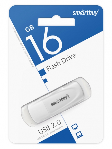 флешка USB SmartBuy Scout 16GB white