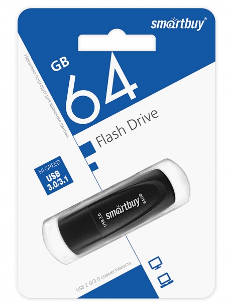 флешка USB SmartBuy Scout 3.0 64GB black