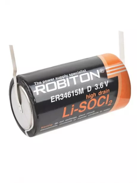 литиевая батарейка Robiton ER 34615M-FT (D) 
