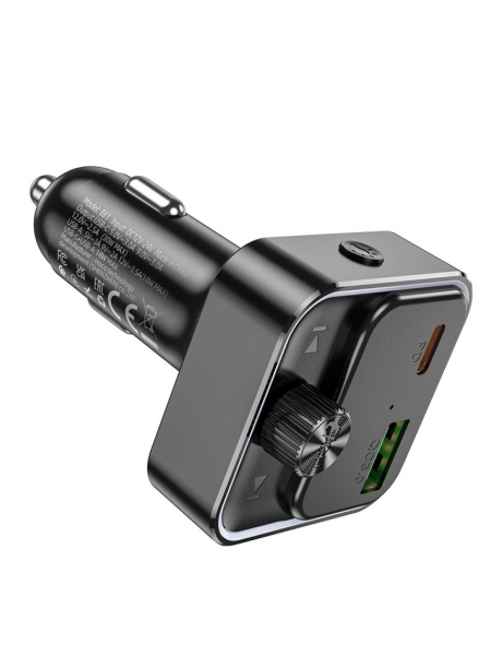 АЗУ с bluetooth FM трансмиттером Hoco E81 Fantasy PD30W+QC3.0 car BT FM transmitter black