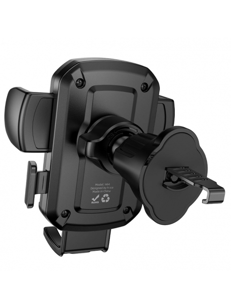 держатель телефона на дефлектор Hoco H64 Gamble one-button car holder (air outlet) black