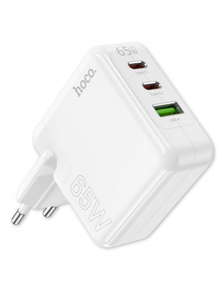 зарядное устройство для смартфона и ноутбука Hoco C115A Header PD65W three-port (2C1A) white