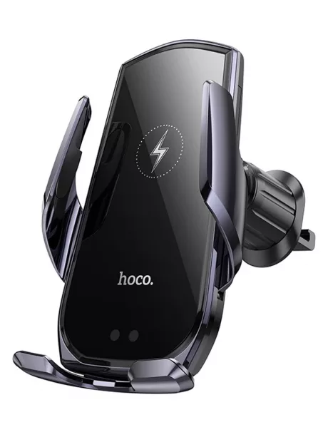 держатель для смартфона с беспроводной зарядкой Hoco CA202 Plus Enlightener infrared induction wireless charging holde black/metal gray