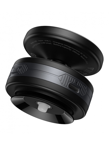 держатель MagSafe с электрической присоской Hoco H87 Dragon electric suction cup magnetic holder (universal) black/metal gray