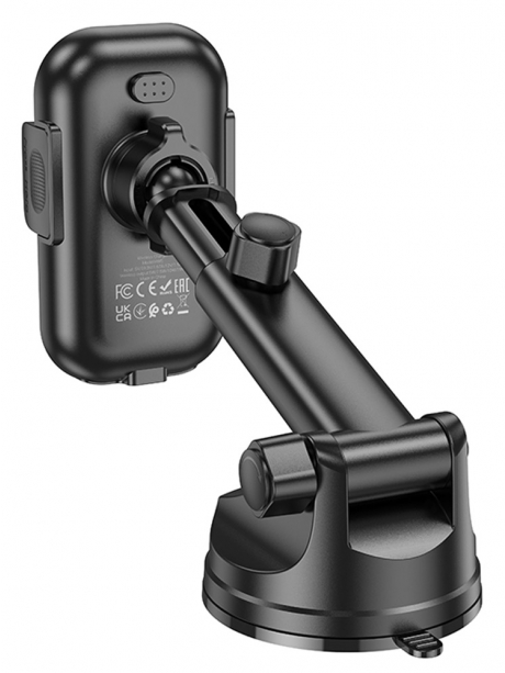 держатель на присоске с беспроводной зарядкой Qi Hoco HW5 Journey wireless fast charging car holder(center console) black