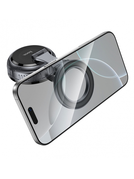 магнитный держатель MagSafe Hoco H92 High vacuum suction cup magnetic holder(universal) black/metal gray