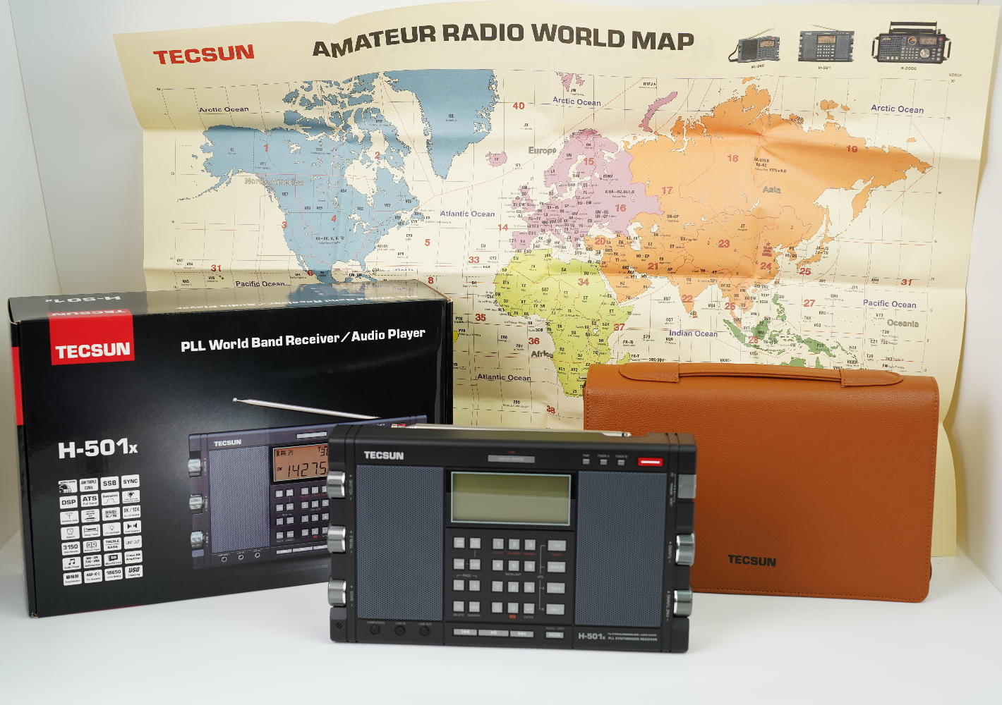 Радиоприемник Tecsun H-501x с картой, комплектным чехлом