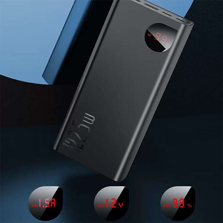внешний аккумулятор Baseus Adaman Metal Digital Display QC Power Bank 22.5W 30000mAh