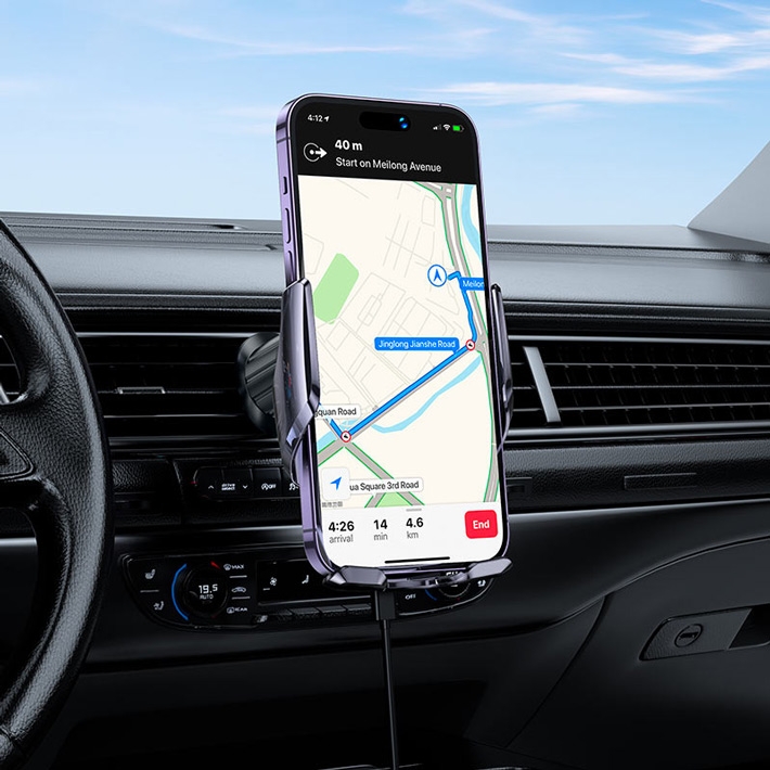 держатель Hoco CA202 Plus Enlightener infrared induction wireless charging holde